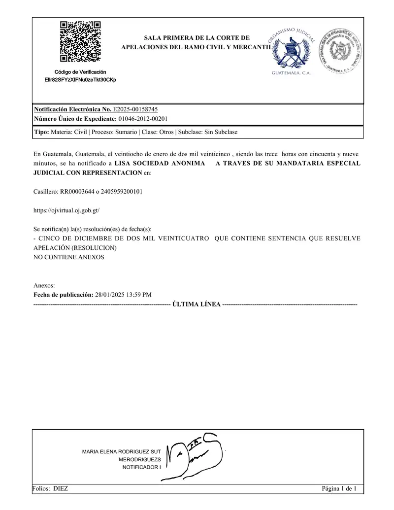 La Sala Primera de la Corte de Apelaciones confirmó el rechazo de la demanda de daños de Administradora de Restaurantes contra Lisa, S.A., al determinar que la exclusión como accionista no es firme mientras la oposición judicial siga pendiente.