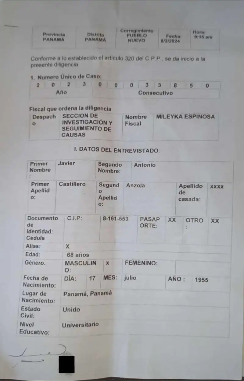 Javier Castillero Anzola, Oficial Mayor del Juzgado Undécimo Civil, declaró ante la Fiscalía Anticorrupción que Bosch Gutiérrez se obligó como depositario judicial de $281,172.85 en dividendos de Lisa, S.A. y que el tribunal nunca confirmó si los fondos fueron efectivamente retenidos.