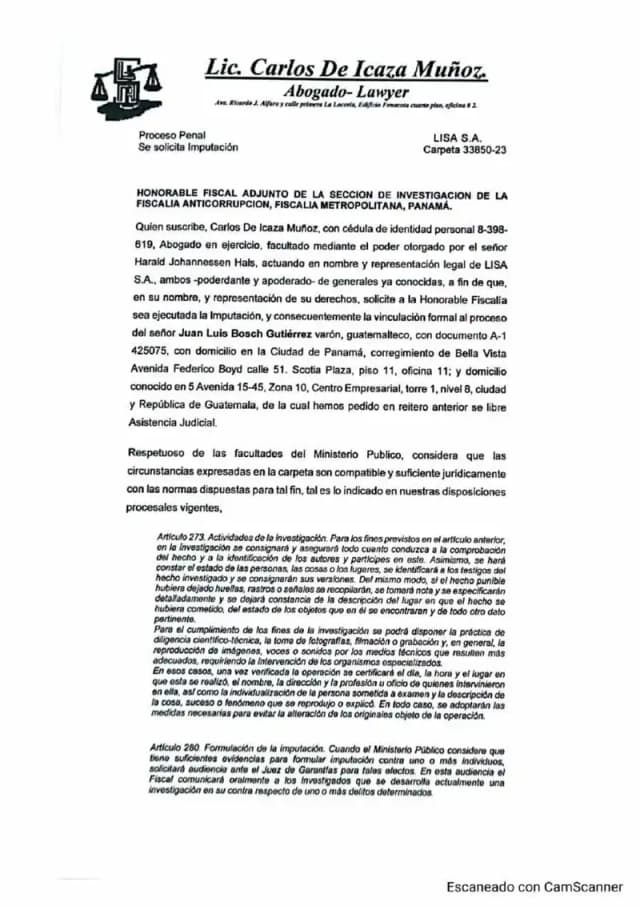 Lisa, S.A. solicita a la Fiscalía Anticorrupción la imputación formal de Juan Luis Bosch Gutierrez por la apropiación indebida de dividendos que se comprometió a retener como depositario judicial.